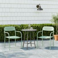 Lot de 2 Chaises de Jardin Salon de Jardin Empilable Résistant aux Intempéries avec Accoudoirs 56x58x78cm Vert