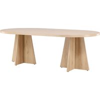 Bootcut Esstisch oval 115x230 cm whitewash.