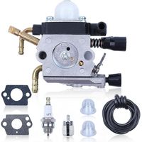 Carburador Haishine para cortacésped y cortasetos Stihl HS81, HS81R, HS81RC, HS86, HS86R, HS86T. Repuesto ZAMA C1Q-S225 con bujía, manguera de aceite y filtro de combustible. Número de pieza: 4237 120