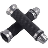 BUNTHAUS Universal Motorcycle Handlebar Grips, Motorcycle Handlebar Grips Standard CNC Aluminum and Rubber for 7/8\" Bike Handlebars for Motorcycle Bicycle Scooter Cross (Titane)