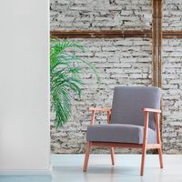 Fotomural Profhome 383511 papel pintado vinílico estampado en caliente tejido non tejido liso de aspecto ladrillo mate blanco gris marrón 1,59 m x 2,8 m