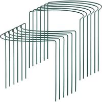 Relaxdays – Lot de 12 tuteurs pour plantes grimpantes – Acier vert foncé – Soutien semi-circulaire pour rosiers et tomates – Dimensions 35 x 40,5 cm