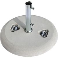 Base ronde béton blanc 55 cm pour parasol de jardin – Tube galvanisé 5,2 cm – Pied de parasol résistant aux intempéries – Lifeingarden