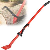 130 cm Fällhebel mit gebogenem Haken, 300 kg Tragkraft, universelle Fällhilfe und Kettensägenhalterung zum Rollen, Schneiden und Heben von Stämmen, Rot