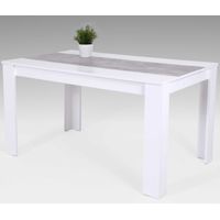 Table de salle à manger Lillie 140x80 cm-blanc/béton