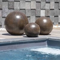 Wanda Collection – Trio de boules décoratives en ciment pour jardin zen – Diamètres 30/40/50cm – Stabilité renforcée pour lester au sol