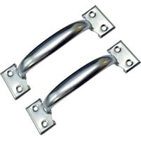 2er-Pack Retro-Scheunentürgriffe für Küchenschränke, Lochabstand: 82 mm, silbernes Eisen
