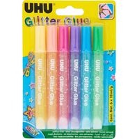 Colla glitterata creativa UHU, 6 colori