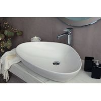 Lavabo da appoggio con troppo pieno 67x44x15cm bianco Mues Joy
