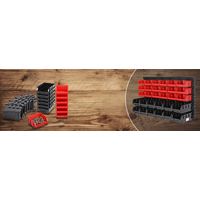 Wall mounted storage bin unit 32 stackable boxes