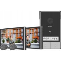 Ezviz HP7 2 Family Kit Video-Türsprechanlage für Zwei-Familienhäuser – 2x 7" Touchscreens 2K, Schwarz/Silber