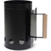Allume-charbon rapide en tôle d'acier ignifuge avec plaque de protection et manche en bois