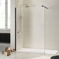 Parete doccia fissa FRESH con profilo NERO OPACO 120 cm