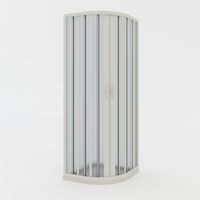 Idralite – Cabine de douche 1/4 de cercle pliable en PVC réversible – Ouverture centrale – Dimensions 80x80 cm – Hauteur 185 cm – Système coulissant