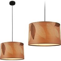 Briloner Mata Pendelleuchte, Blätterdekor, Boho-Stil, E27 Fassung, Caffefarben, Ø35 x 128 cm
