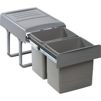 MEGA Einbau-Abfallsammler - Orion grey, 2 x 15 Liter, Vollauszug