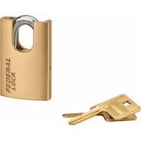 THIRARD - Cadenas à clé Fédéral Lock 520-P, laiton, chantier, anse protégée acier, 50mm, 2 clés - THIRARD