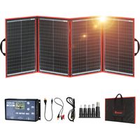 DOKIO 200W Pannello Solare Portatile (4,4 kg, 67 49cm) Mobile e Pieghevole + 20A Regolatore con Presa USB 5V 2A