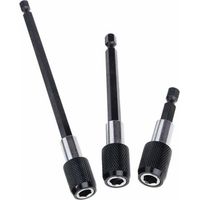 BUNTHAUS 3 Stück 1/4 Zoll Sechskantschaft magnetischer Verlängerungs-Bithalter für 60 mm 100 mm 150 mm Schraubendreher, Schnellspann-Verlängerungsfutter-Adapter-Set für Schrauben, Muttern und alle Han