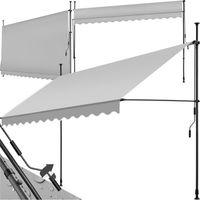 Store à pince sans perçage en polyester 350 x 180 cm gris clair