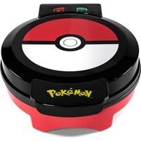 Gaufrier Pokéball rouge 850W – Thermostat réglable 5 niveaux – Surface antiadhésive – Compact 20x11x25 cm – Uncanny Brands