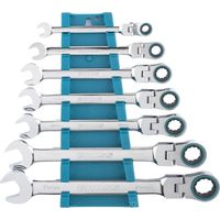 Gross 14891 7pcs Ratcheting Combination Wrench Set, 8–19 mm, jointed