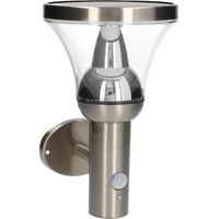 BASTIDE Solar-Wandleuchte mit Bewegungsmelder, 6 W, 600 lm, Edelstahl ARLUX LIGHTING