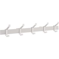 Appendiabiti da parete Alu.F1 in argento con 5 ganci per cappotti/giacche lunghezza 730 mm