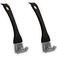 2 brosses à gril, brosse à fentes double face en forme de V, brosse à fentes multifonctionnelle pour barbecues, cuisines et salles de bains (noir)