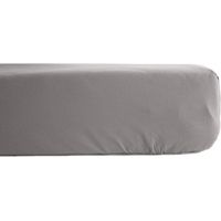 Drap housse percale pur coton peigné longues fibres 80 fils/cm² avec bonnet de 35 cm Vent du sud - Cendre - 90 x 190 cm bonnet de 35 cm - Cendre -