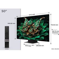 TCL 50C7K Televisor 127 cm (50") 4K Ultra HD Smart TV Wifi Metálico 2000 cd / m²