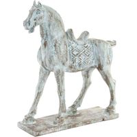 Grande statuette Cheval en résine patinée