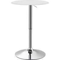 Mesa de Bar con Altura Ajustable Giratoria 360° Base Redonda Mesa Alta de Bar para Cocina Comedor Ø63x67-93 cm Blanco