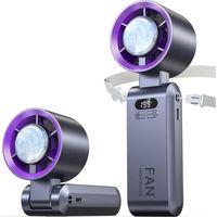 Ventilateur portable avec fonction de refroidissement par glace (199 vitesses), batterie rechargeable de 5500 mAh