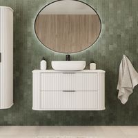 Elegance Glamour Style 2 Drawer Bathroom Vanity Cabinet 120cm - White