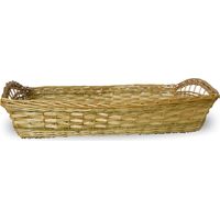 Panier rectangulaire en osier tressé à la main avec bords surélevés