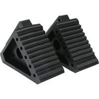 Portable rubber wheel anti-skid device triangular wooden tire backstop locator slope pad Solid Rubber Heavy Duty Black Wheel Chock 2-Pack