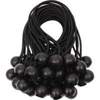 30 unidades de cuerdas elásticas negras, tensores de lona, cuerdas elásticas con bola para tiendas de campaña, lonas, carteles, camping, cuerdas elásticas de goma de 20 cm