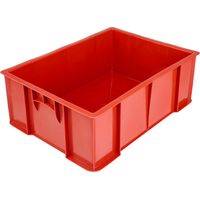 Garronda Boîte de rangement alimentaire 49x36x17 cm caisse plastique empilable HDPE étanche bac de transport professionnel pour stockage viande fruits légumes GD-0191 (Rouge)