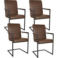 Ensemble de 4 Chaises de Salle à Manger Bras Industriel Taupe -