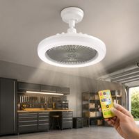 HEMVOR Ventilateur de Plafond Ampoule LED E27 Télécommande Gradable Gris