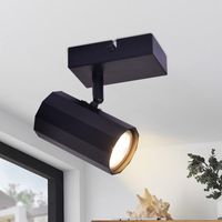 GBLY Deckenspots 1 Flammig Deckenleuchte Schwarz - Deckenstrahler Vintage Deckenlampe Metall GU10 Schwenkbar 350° Flurlampe MAX. 40W für Flur Küche Schlafzimmer Arbeitszimmer Ohne Leuchtmittel