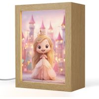 LUCE NOTTURNA PER BAMBINI Principessa - Rosa - Castello 15x20 cm