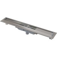 Alca Canaline - Canalina doccia Professional Low 115 cm, con bordo per griglia continua, scarico verticale, acciaio inox APZ1106-1150