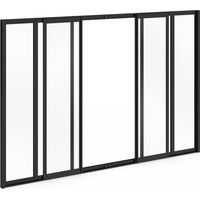 Idmarket – Verrière coulissante 6 vitrages L. 160 x H. 108 cm – Métal noir et verre trempé – Design industriel pour séparation de pièces