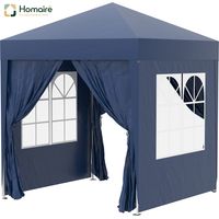 HOMAIRE Pavillon 2x2m Faltpavillon avec 4 murs latéraux, fenêtre, porte et fermeture éclair en métal et Oxford