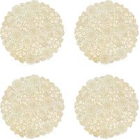 YMYNY Set of 4 Placemats, Rose Gold Placemats, Round Placemats for Dining Room Kitchen Table, Washable Placemats (Rose Gold, Style L, 38 cm)