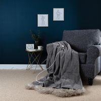 Slumberdown Elegantly Warm Luxury Heated Throw, Dark Charcoal