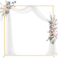 VEVOR Bogenhintergrundständer, 2x2 m, Hochzeitbogen, quadratischer, goldfarbener Metall-Hintergrundständer für Hochzeiten, Geburtstagsfeiern, Abschlussfeiern, Feiertage & Zeremoniendekorationen
