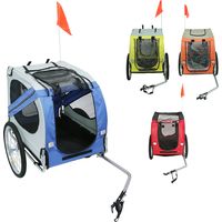 Hundeanhänger für Fahrrad, Fahrrad-Hundeanhänger mit 250 Liter Volumen, Fahrradanhänger Hund, Hundeanhänger Gefedert mit Reflektoren, für Hunde bis 40kg(BLAU)